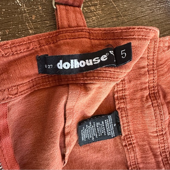 Dollhouse Rust/Orange Jumpsuit Wide Leg Criss Cross Straps Size 5 - Picture 7 of 8